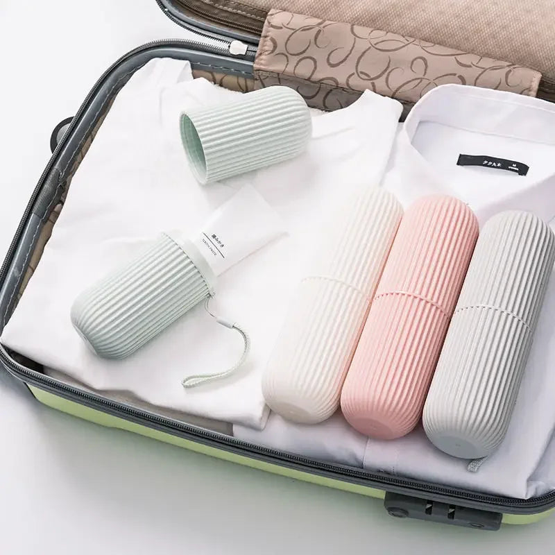 Portable Travel Toothbrush Storage Cup - Compact Bathroom Organizer Case