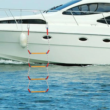 Heavy Duty Marine Rope Ladder - Resin Step Boat Ladder for Kayak, Inflatable Boat, Yacht & Water Sports