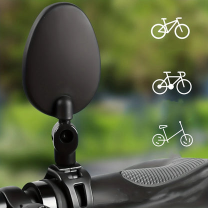 2PCS Universal Bike Handlebar Mirror - 360° Adjustable Rotatable Rearview for MTB & Road Bikes
