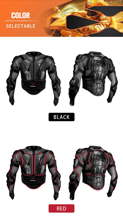 Men's Full Body Armor Motorcycle Jacket - Motocross Enduro Racing Protection Equipment (S-4XL)