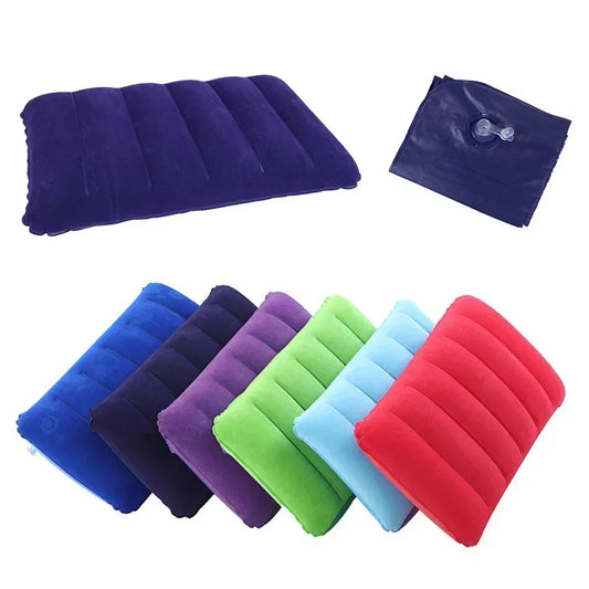 Inflatable Travel Pillow - Foldable Air Cushion for Outdoor Camping, Plane Travel & Backrest Support