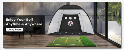 5x4ft Dual Turf Golf Hitting Mat - Thickened Practice Mat with Standing Guide-Line & Swing Path Line