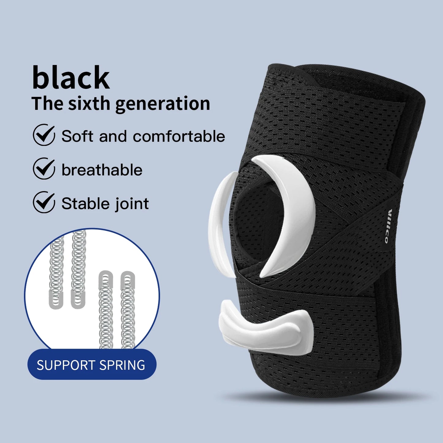 Pressurized Elastic Knee Support - Nylon Compression Knee Brace for Arthritis, Joint Protection & Sports (Men & Women)