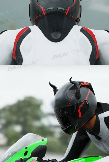 Devil Horns Motorcycle Helmet Decoration - 2-Piece Set with Suction Mount | Cosplay Styling Accessory