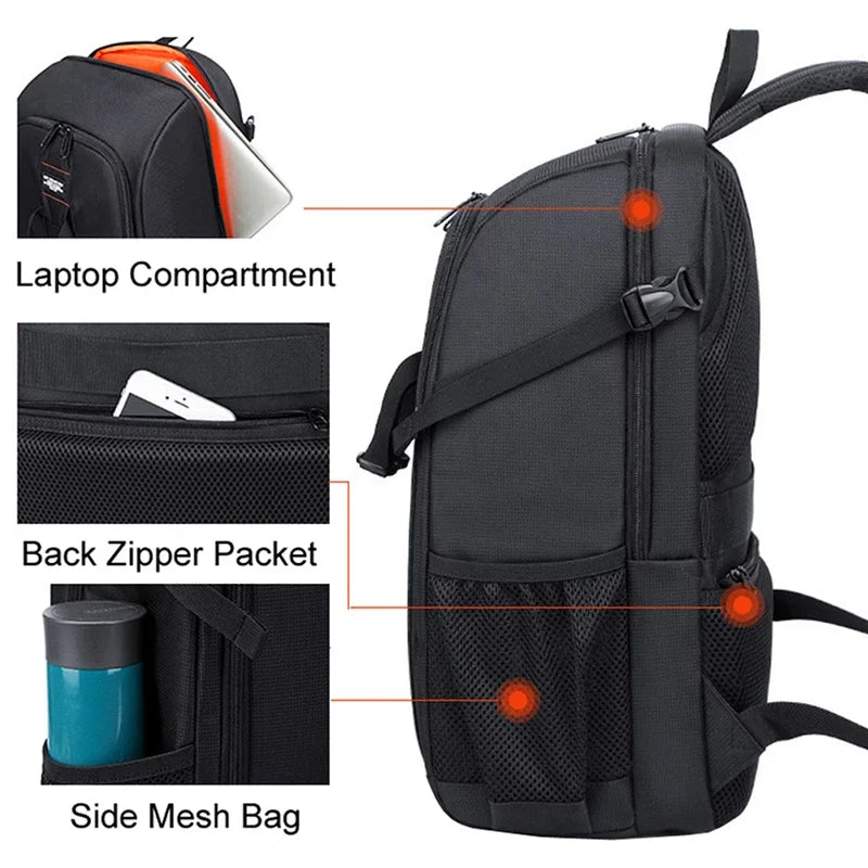 Waterproof Camera Backpack - Oxford Cloth Photography Bag for Outdoor DSLR Use