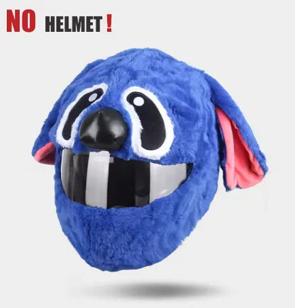 Cartoon Plush Animal Motorcycle Helmet Cover - Fabric Protection Accessory