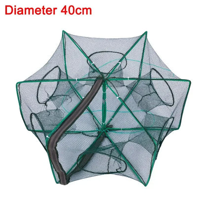Folding Crayfish Trap - Multi-Purpose Fishing Net for Crab, Shrimp, Smelt & Eels - Casting Tackle Cage