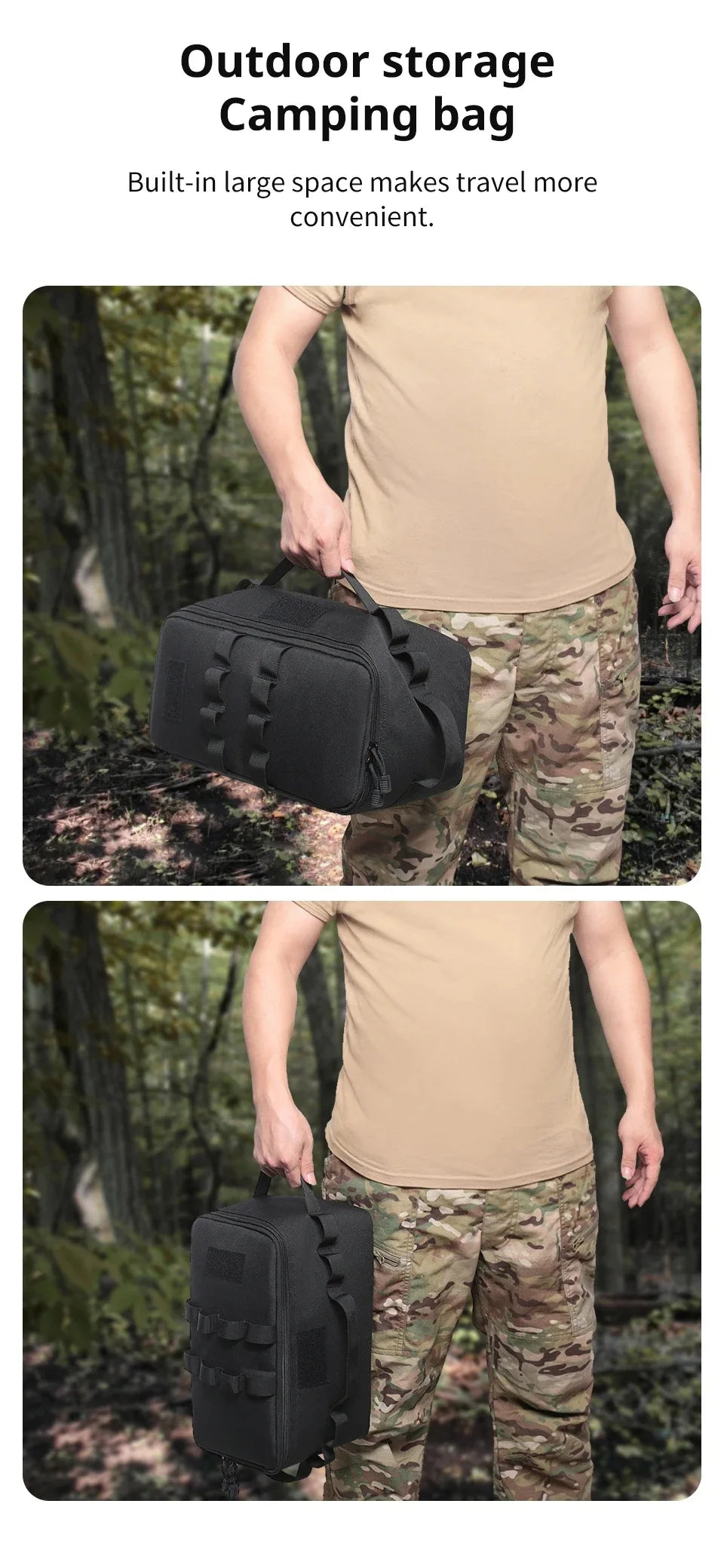 Large Capacity Camping Gas Canister Storage Bag - Multi-Purpose Outdoor Cookware & Ground Nail Tool Organizer Kit