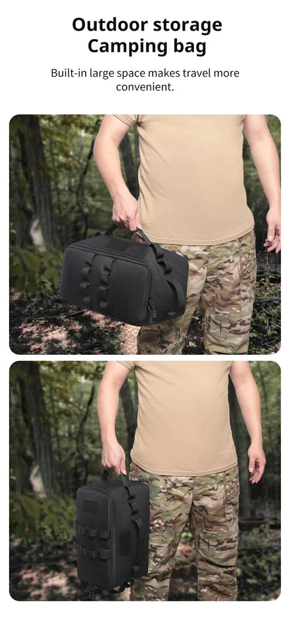 Large Capacity Camping Gas Canister Storage Bag - Multi-Purpose Outdoor Cookware & Ground Nail Tool Organizer Kit