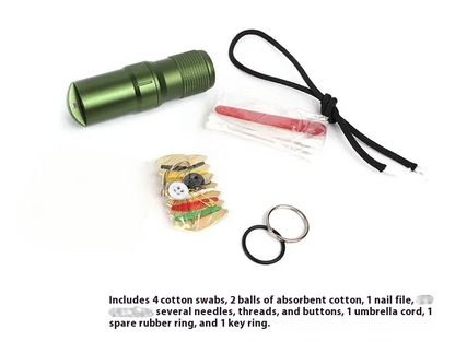 Waterproof Survival Storage Capsule - 3-in-1 Emergency Container for Pills/Matches/Gear with Sealed Design for Outdoor Adventures