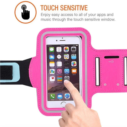 5.5 Inch Sports Phone Armband - Universal Smartphone Holder for Running and Gym (Compatible with Samsung and iPhone)