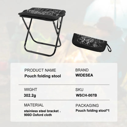Portable Foldable Camping Chair - Lightweight Stainless Steel Outdoor Stool with Zipper Storage for Hiking, Fishing & Travel