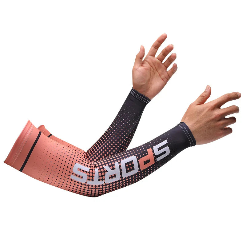 Men's UV Protection Cycling Arm Sleeves - Ice Fabric Sun Protection Compression Sleeves for Summer Sports