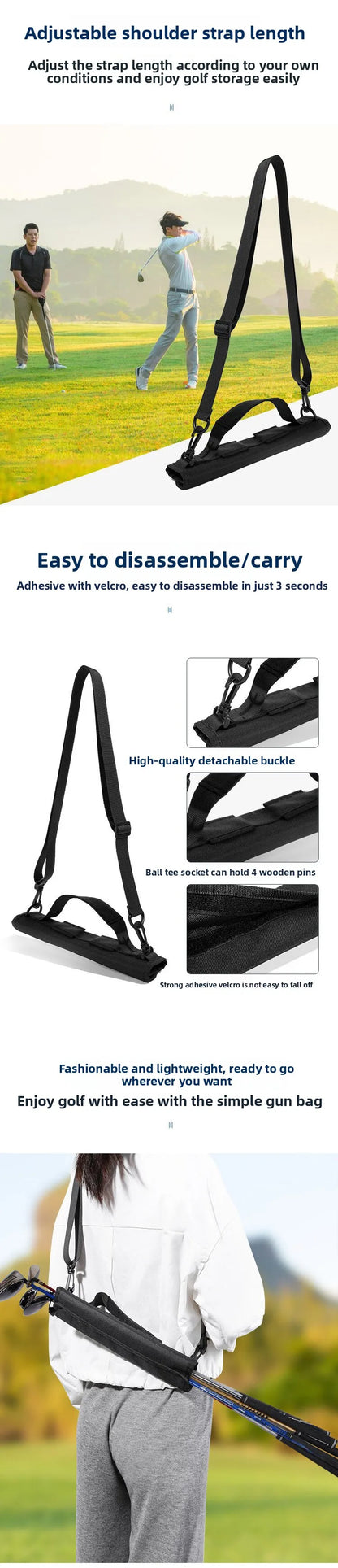 Lightweight Mini Golf Stand Bag - Men's Carry Bag with Adjustable Shoulder Strap for Driving Range & Training