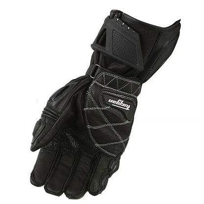 Men's Leather Motorcycle Gloves - Windproof Motocross Riding Gloves with Protective Equipment