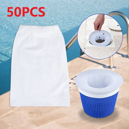 Reusable Nylon Mesh Pool Skimmer Socks - Filter Replacement Savers for Debris & Leaves Collection - Compatible with In-Ground & Above Ground Pools