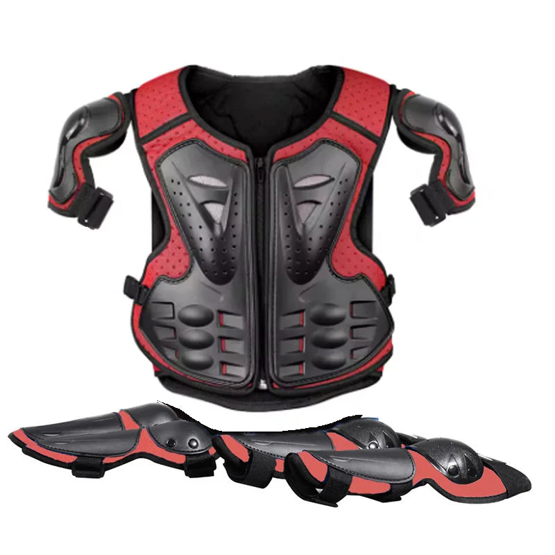 Youth Body Protection Armor Vest for Kids 1-1.7M - Motocross, Skiing & Skating Protective Gear