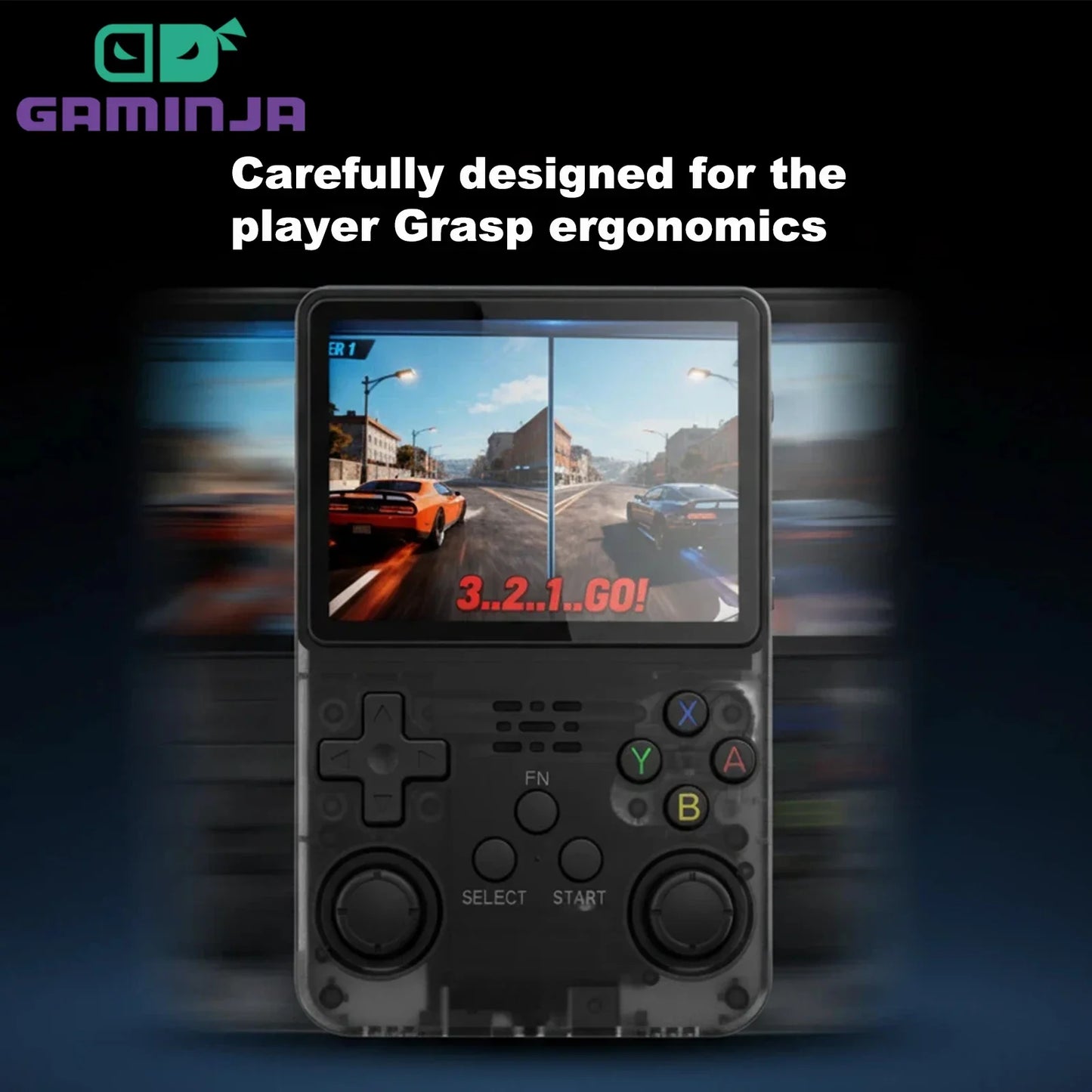 R36S Portable Handheld Game Console - 3.5" IPS Screen - 640x480 Resolution - 64GB Memory - Classic Games Preloaded