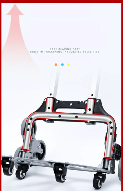GIANXI Aluminum Alloy Folding Shopping Cart - Lightweight Stair Climbing Grocery Trolley