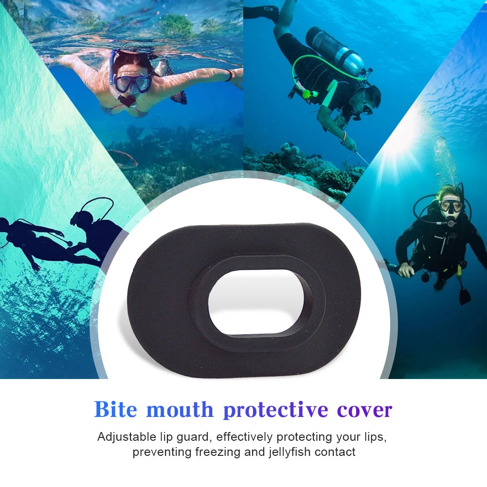 Soft Silicone Snorkel Mouthpiece with Lip Protective Cover - Breathing Tube Accessory for Scuba Diving