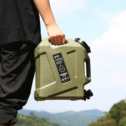 Portable 12L Outdoor Water Tank - Large Capacity Camping Container with Detachable Faucet for Picnic & Travel