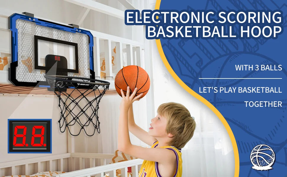 Wall-Mounted Ring Basketball Hoop – Indoor Training Mini Basketball Toy Set for Kids, Ideal for Home and Outdoor Play