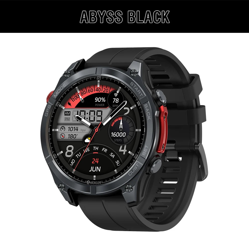 Zeblaze Stratos 4 GPS Smartwatch - 1.43'' AMOLED Screen with Compass, Barometric Altimeter, Flashlight & Voice Calling