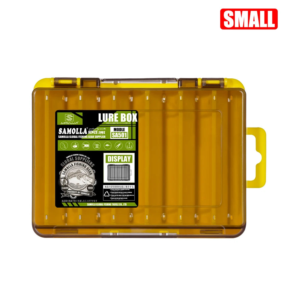 SAMOLLA Dual-Compartment Fishing Tackle Organizer - Premium Compact Storage Box for Lures, Hooks & Baits with Durable Construction