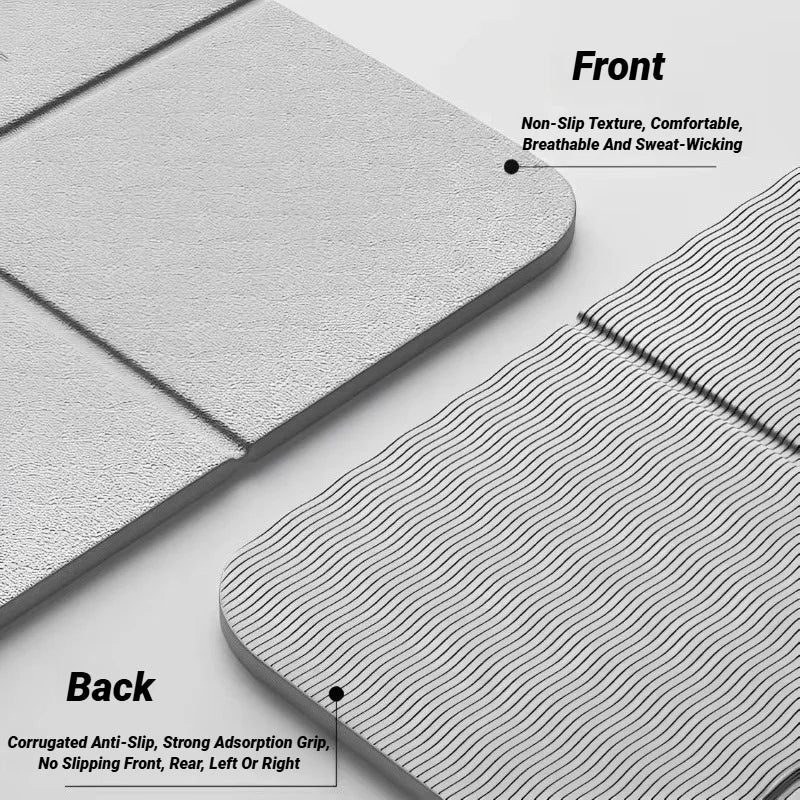 Eco-Friendly TPE Foldable Yoga Mat - Double-Sided Non-Slip Travel Exercise Mat for Pilates & Floor Workouts