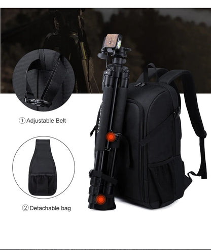 Waterproof Camera Backpack - Oxford Cloth Photography Bag for Outdoor DSLR Use