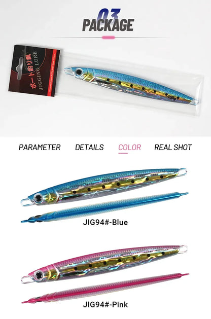 Majorcraft Jigpara 3D Print Metal Vertical Spoon - Fast Sinking Fishing Lure for Carp & Sea Spinning (60g-200g)