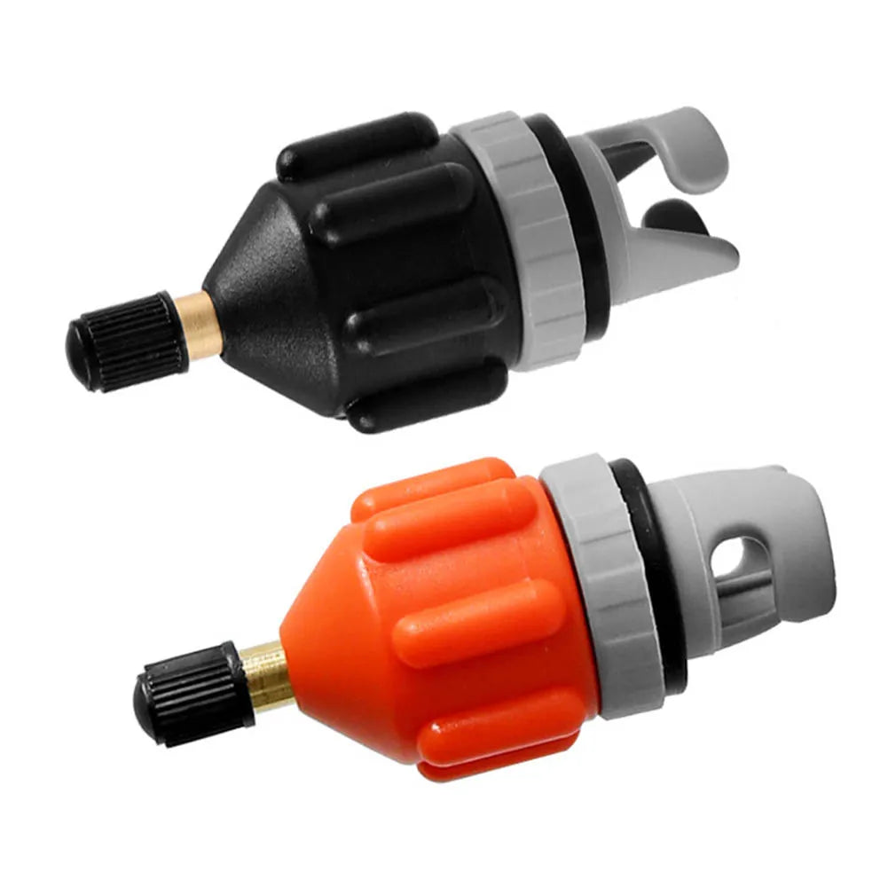 Air Valve Adapter for Inflatable Boats, Paddle Boards, Canoes & Kayaks - Orange/Black