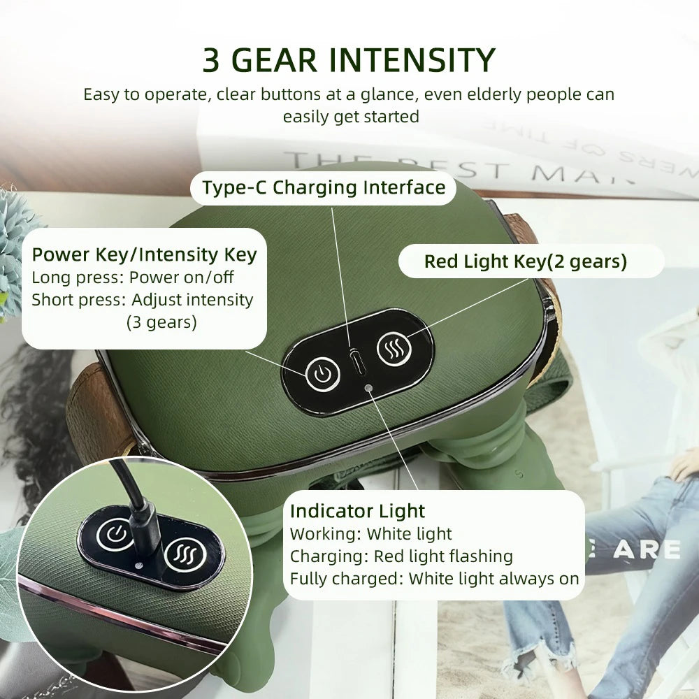 Wireless Neck & Shoulder Massager - Bionic Finger Cervical Trapezius Kneading Massage Shawl with Brushless Motor