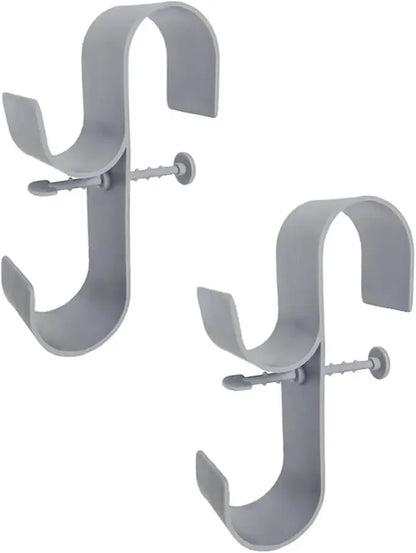 Adjustable Pool Pole Hooks - 2/3-Hook Swimming Pool Equipment Hanger for Telescopic Skimmer Poles and Pool Accessories