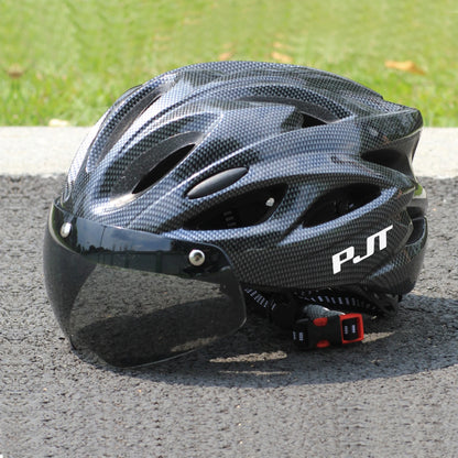 PJT Ultra-Light Cycling Helmet with Magnetic Goggles - PC Shell & EPS Foam Construction, MTB Bike Helmet