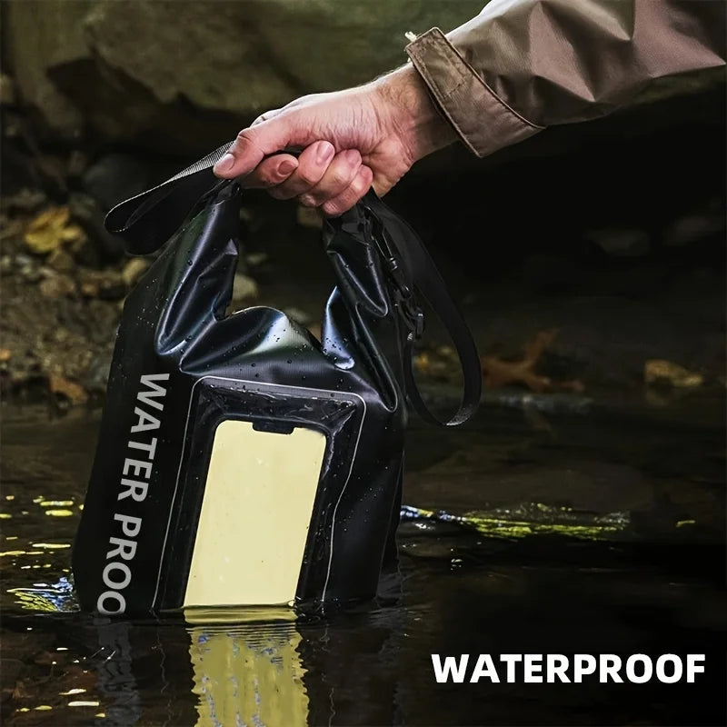 Waterproof PVC Outdoor Dry Bag - 5L & 2L Capacity - Multi-Sport Floating Bag for Swimming, Diving, Kayaking, Rafting & Beach Activities - Crossbody Shoulder Travel Bag for Surfing