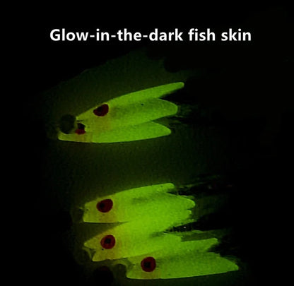 Soft Silverskin Fishing Lure Set 5pcs Multi-Color Imitation Fish Shrimp Bait with Crystal Barbed Hook