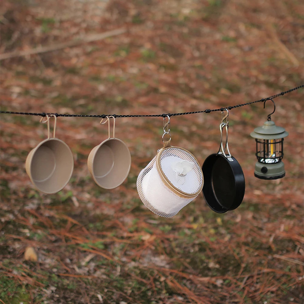 Windproof Elastic Travel Clothesline 3M with 12 Clips - Portable Stretch Laundry Line for Camping, Hotel, Trip & Cruise