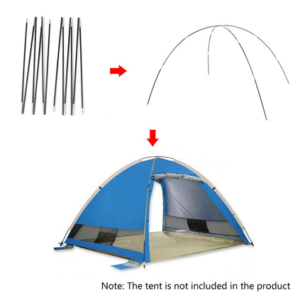 Glass Fiber Tent Arc Poles Replacement - 12-Piece Set (1 Pair) for Camping Tents (3.26m/3.4m/3.9m Options)
