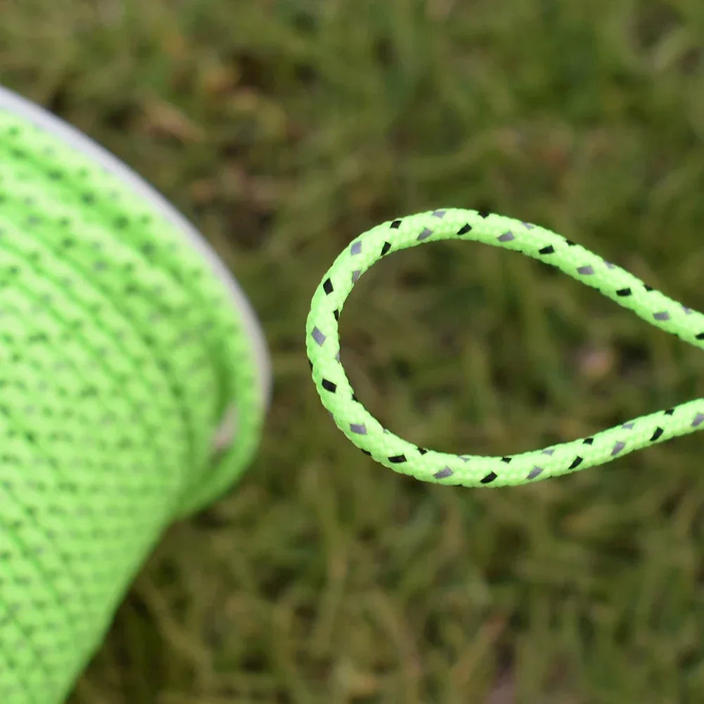 Reflective Paracord 50M - 2.5mm Parachute Cord for Camping, Survival, and Outdoor Use
