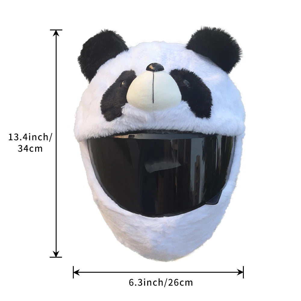 Cartoon Plush Animal Motorcycle Helmet Cover - Fabric Protection Accessory