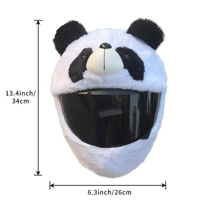Cartoon Plush Animal Motorcycle Helmet Cover - Fabric Protection Accessory