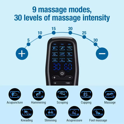 Digital EMS TENS Unit - Electric Muscle Stimulator for Physiotherapy, Acupuncture & Body Massage Therapy with Slimming Functions
