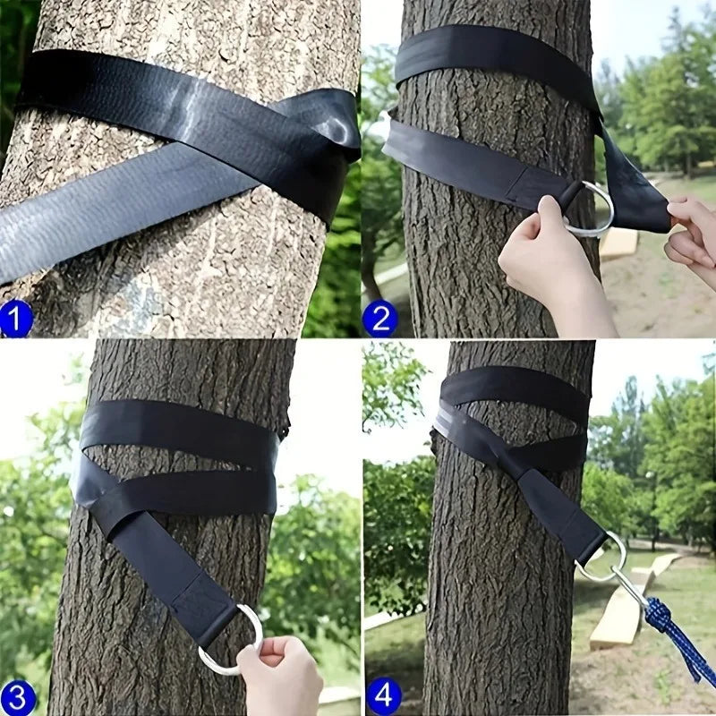Portable Outdoor Swing Hammock Kit - Complete with Safety Belt, Carrying Bag & Durable Strap System for Universal Swing Accessories