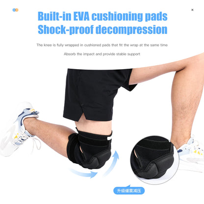 Thickened Anti-Collision Knee Pads - Elastic Pressure Strap Knee Brace for Volleyball, Extreme Sports & Protection