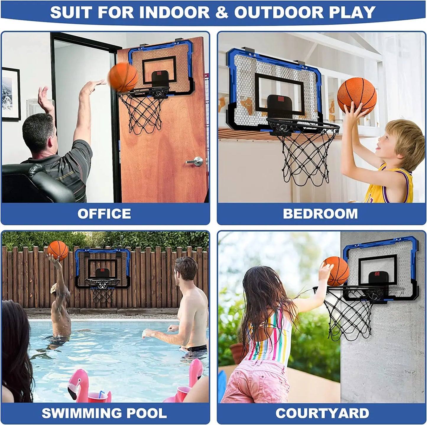 Wall-Mounted Ring Basketball Hoop – Indoor Training Mini Basketball Toy Set for Kids, Ideal for Home and Outdoor Play