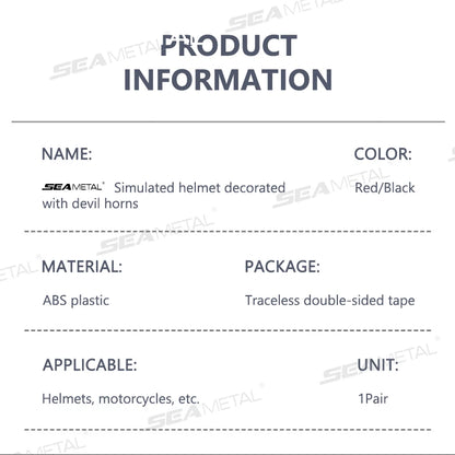 Devil Horns Motorcycle Helmet Decoration - 2-Piece Set with Suction Mount | Cosplay Styling Accessory