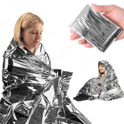 Mylar Emergency Thermal Blanket - Space Foil Heat Retention for Outdoor Survival, First Aid, Camping & Mountaineering