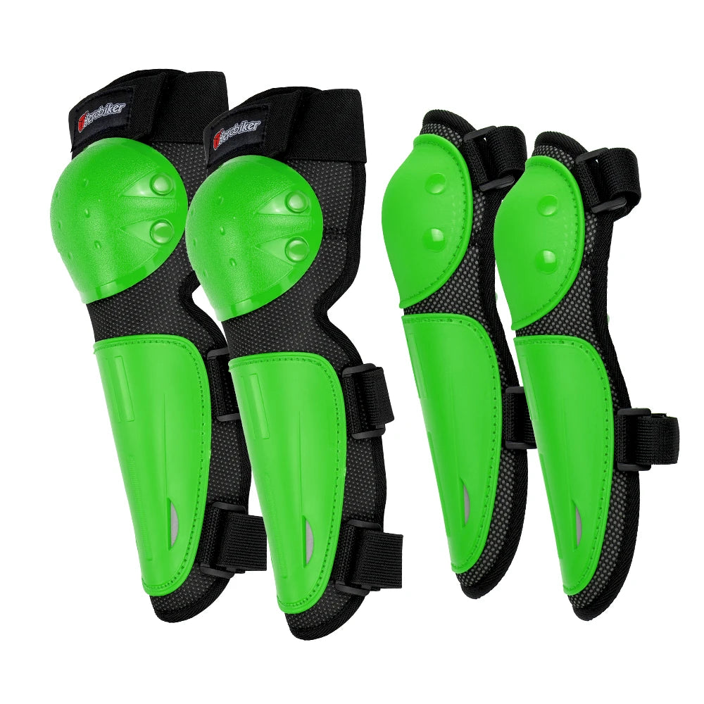 Kids Full Body Motorcycle Armor Set - Protective Vest Jacket with Kneepads for Motocross Riding