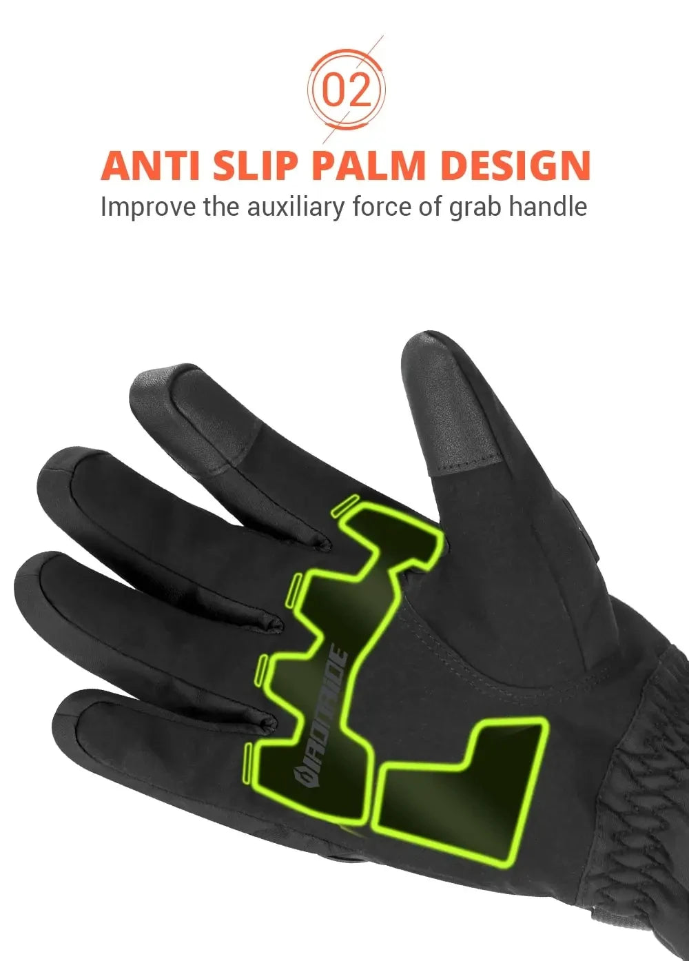 Waterproof Winter Motorcycle Gloves - Full Finger Protection with Touch Screen - Model WN-01